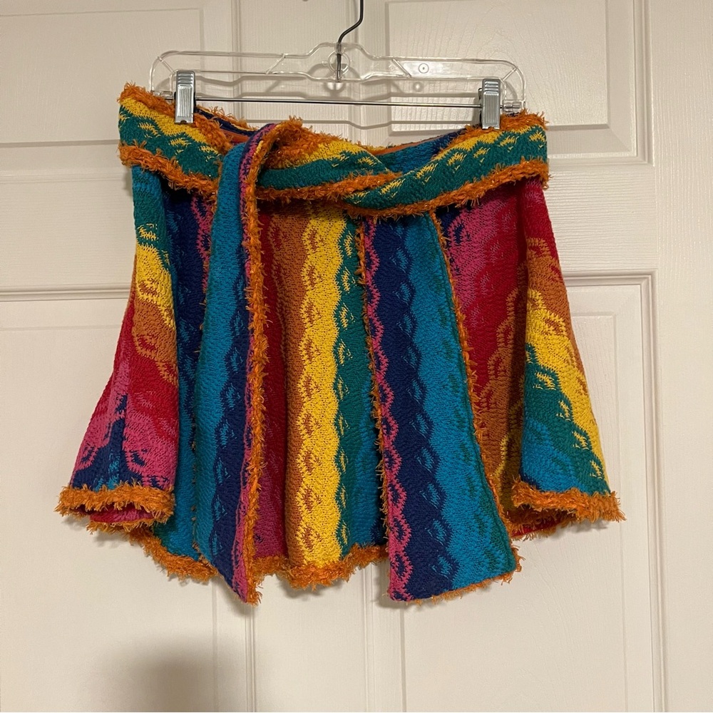 Alexis Kalile Rainbow Mini Skirt With Belt Size M NWOT - Picture 3 of 4
